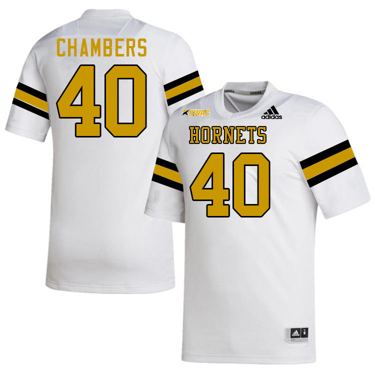 Alabama State Hornets #40 Archie Chambers College Football Jerseys Stitched-White